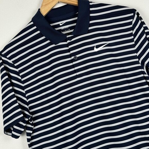 Nike Dri-FIT Victory Striped Golf Polo Men’s Size Small Obsidian Blue DH0829-451 - Picture 1 of 7